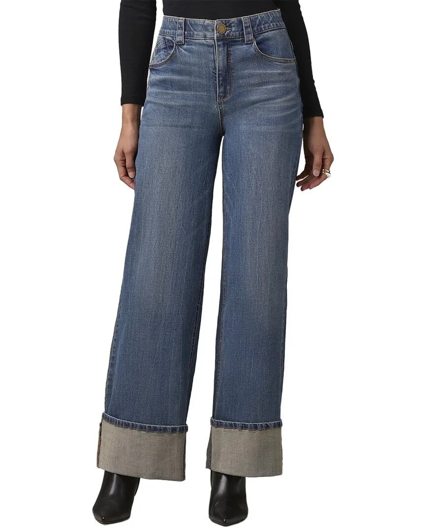 Mid Blue Artisanal Skyrise Wide Leg Jean by Wit & Wisdom