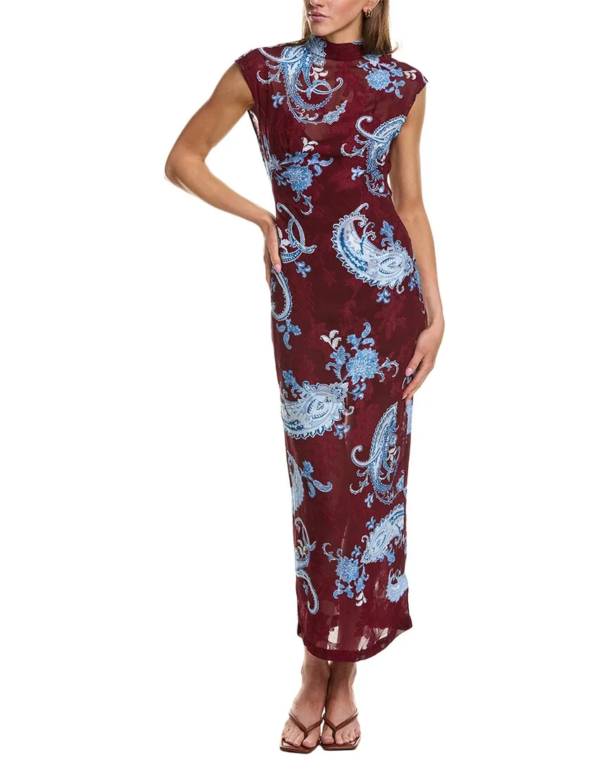 Burnout Jacquard Maxi Dress by Hemant & Nandita