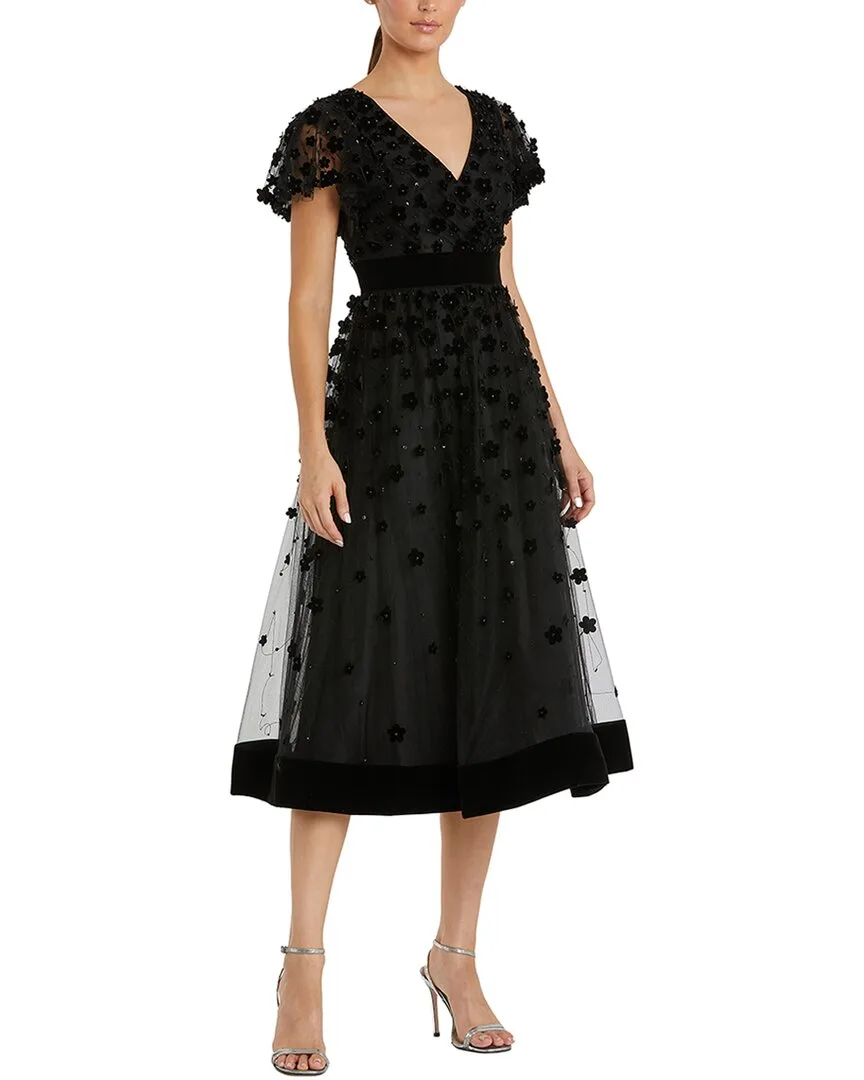 Mac Duggal Embellished Velvet Midi Dress by M.A.C.