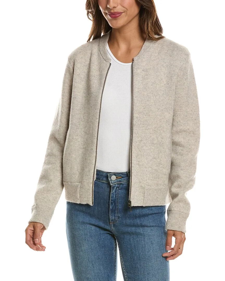 Zip 100% Cashmere Bomber Cardigan by Forte Cashmere