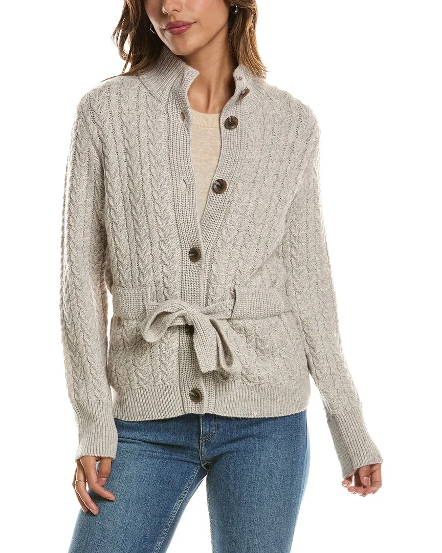 Military Cable Wool & Cashmere-Blend Cardigan