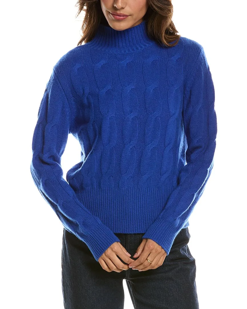 Cable Mock Neck 100% Cashmere Sweater