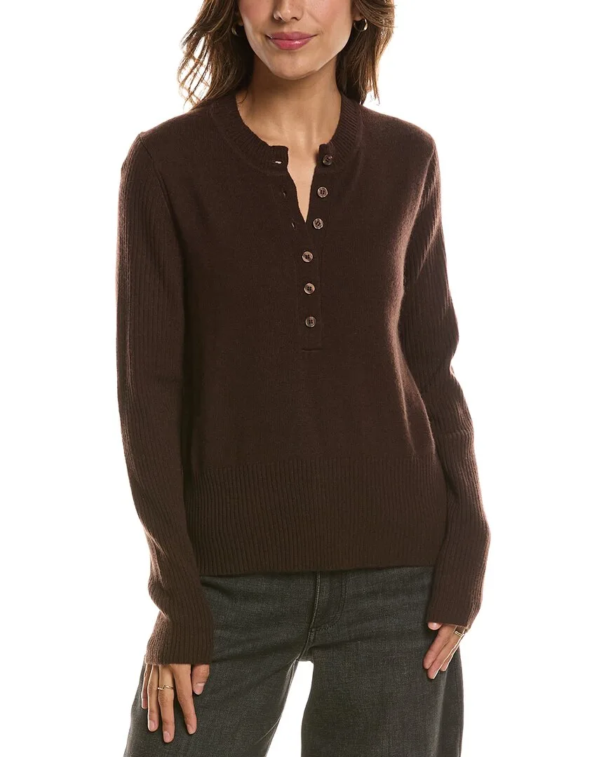 Crewneck 100% Cashmere Henley by Forte Cashmere