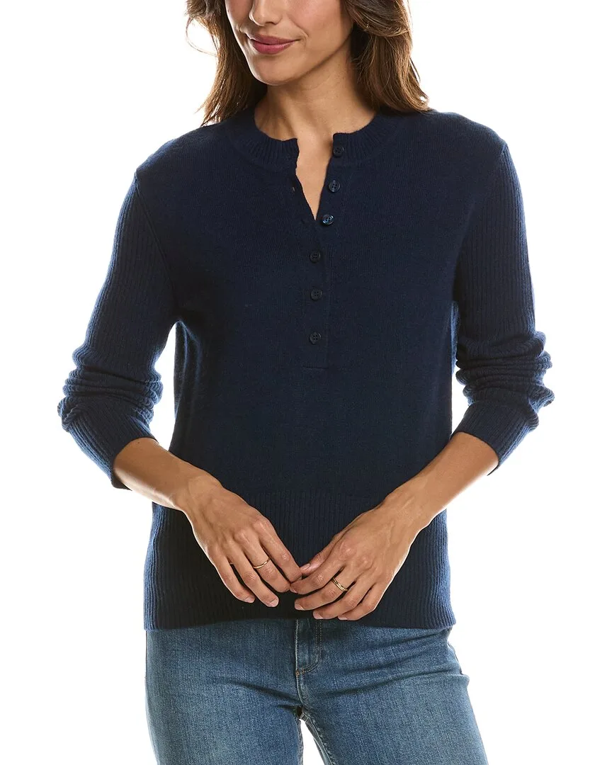 Crewneck 100% Cashmere Henley by Forte Cashmere