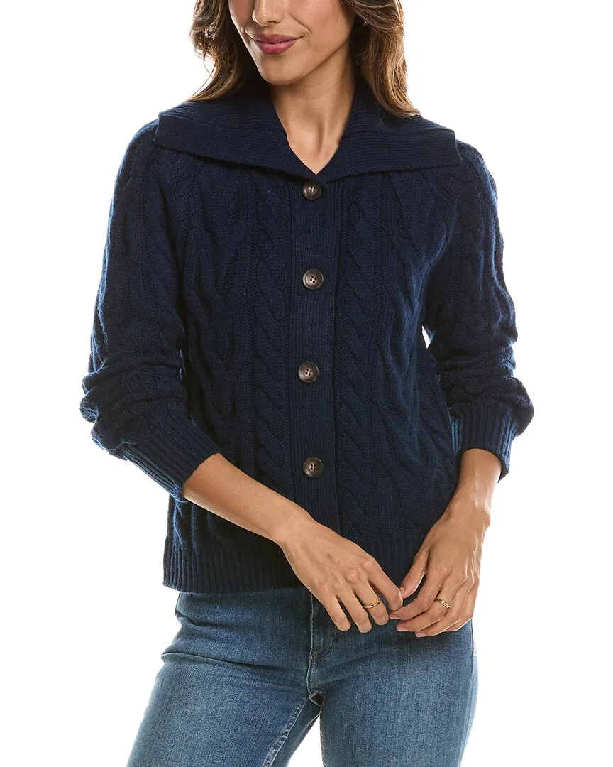 Luxe Cable Wool & Cashmere-Blend Cardigan
