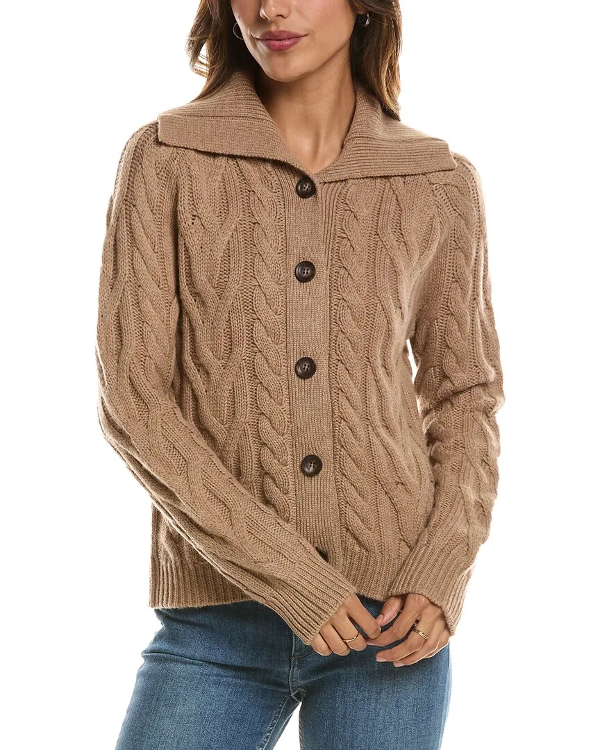 Luxe Cable Wool & Cashmere-Blend Cardigan