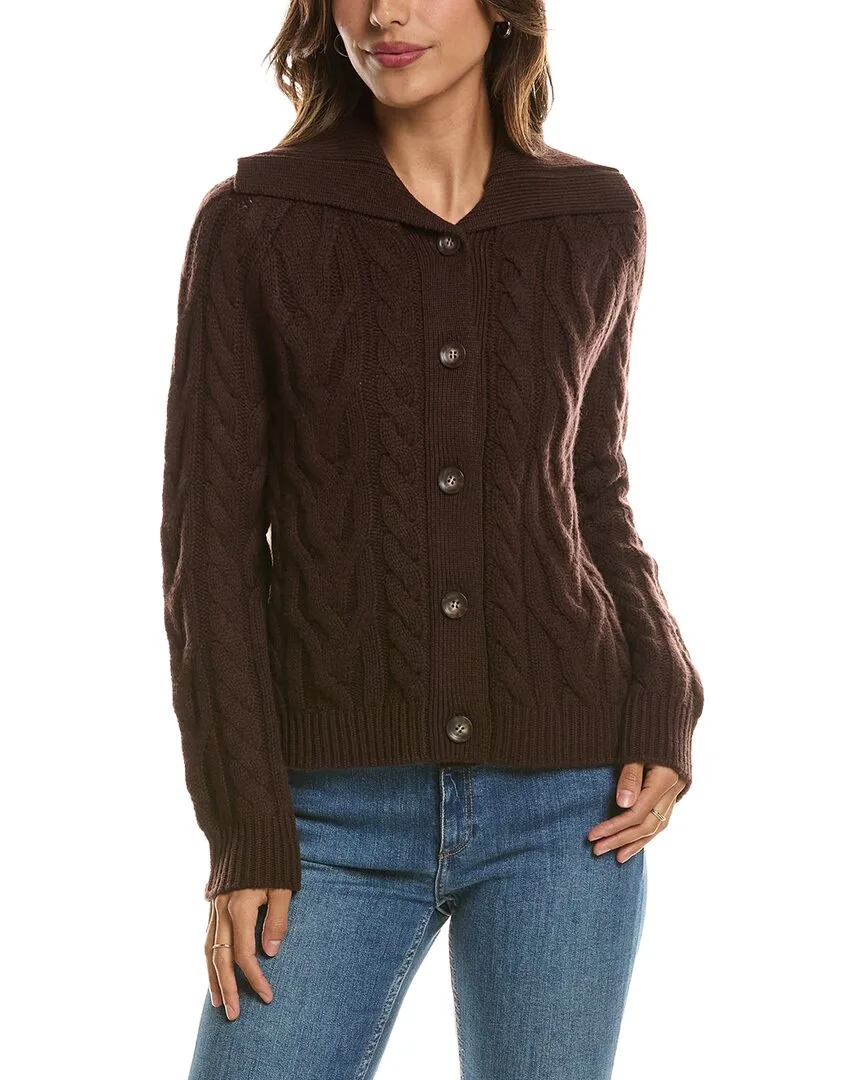 Luxe Cable Wool & Cashmere-Blend Cardigan