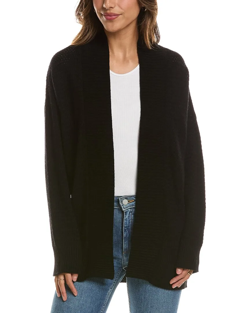 Textured 100% Cashmere Duster Cardigan