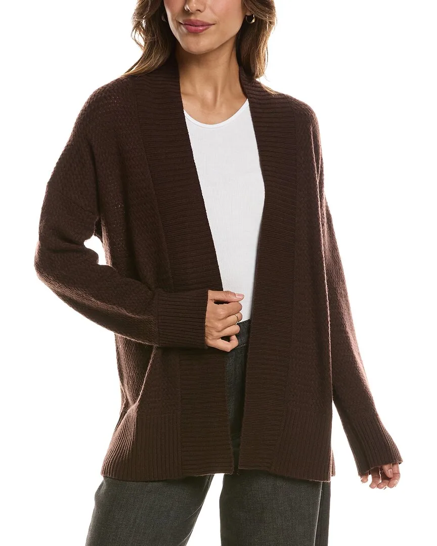 Textured 100% Cashmere Duster Cardigan