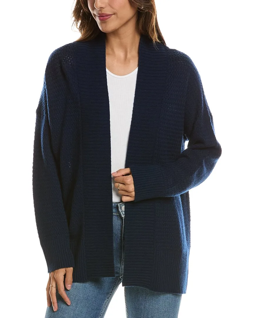 Textured 100% Cashmere Duster Cardigan