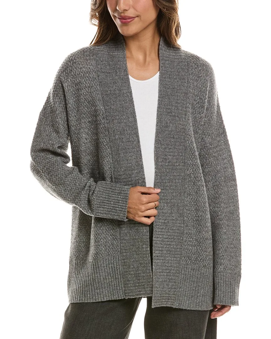 Textured 100% Cashmere Duster Cardigan