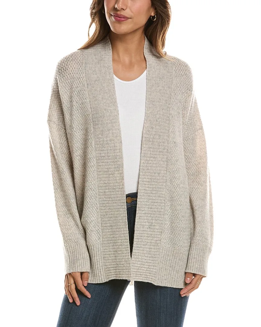 Textured 100% Cashmere Duster Cardigan