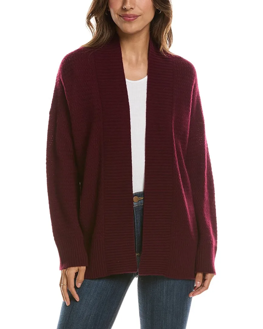 Textured 100% Cashmere Duster Cardigan