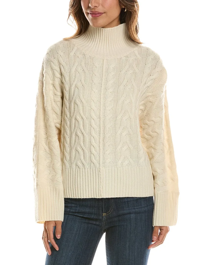 Luxe Cable Mock Neck 100% Cashmere Pullover