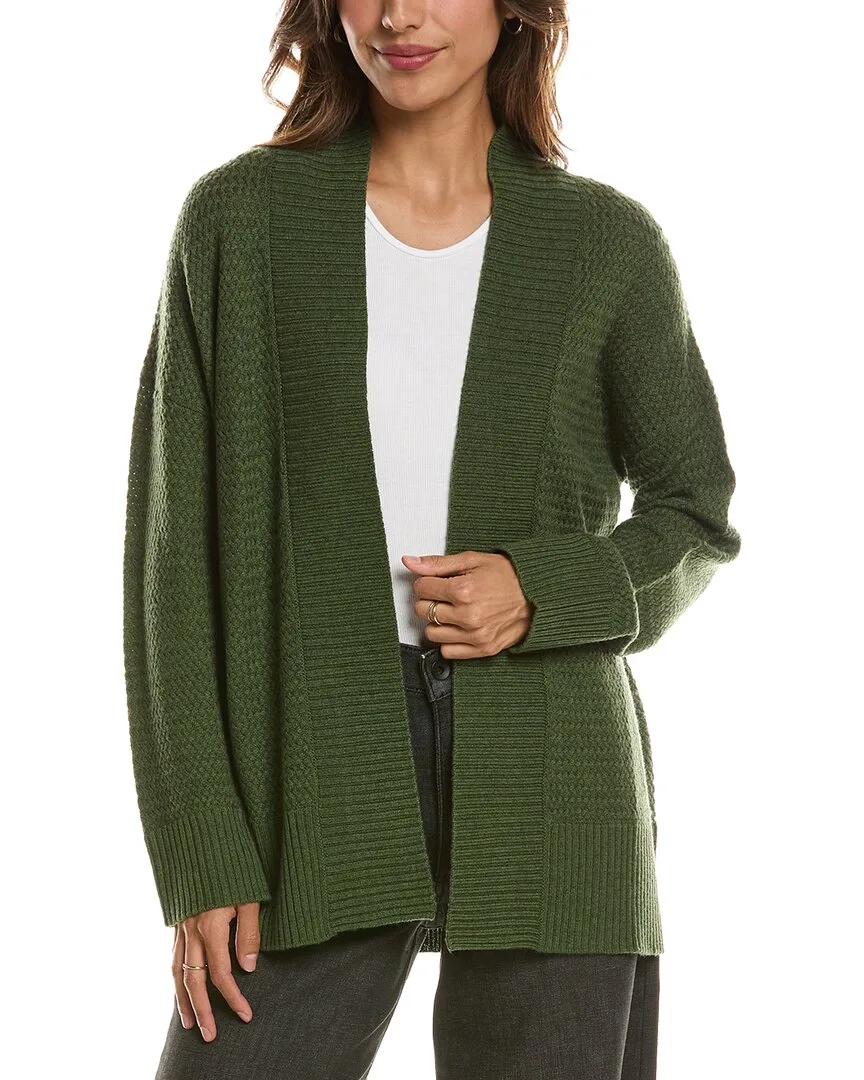 Textured 100% Cashmere Duster Cardigan