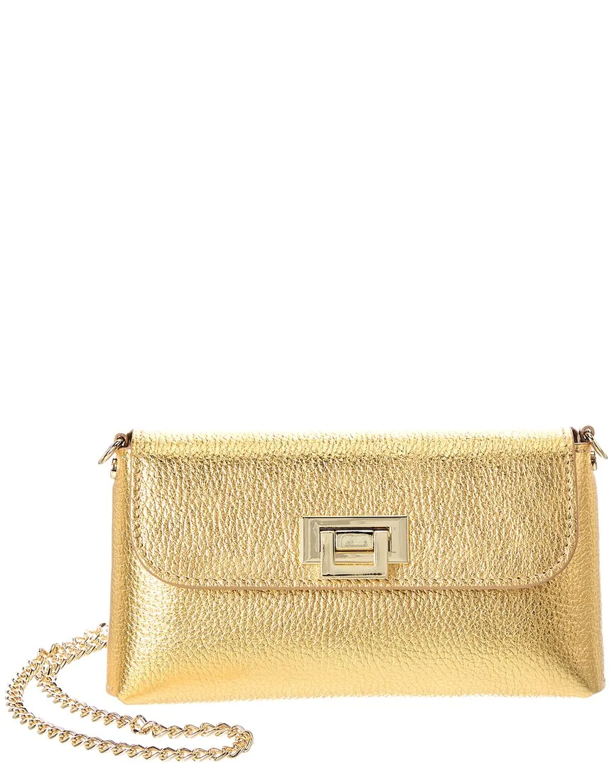 Nives 42 Croc-Embossed Leather Clutch