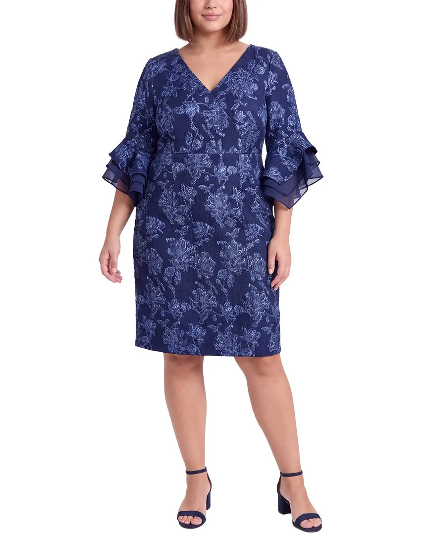 Plus Surplice Midi Dress by Adrianna Papell