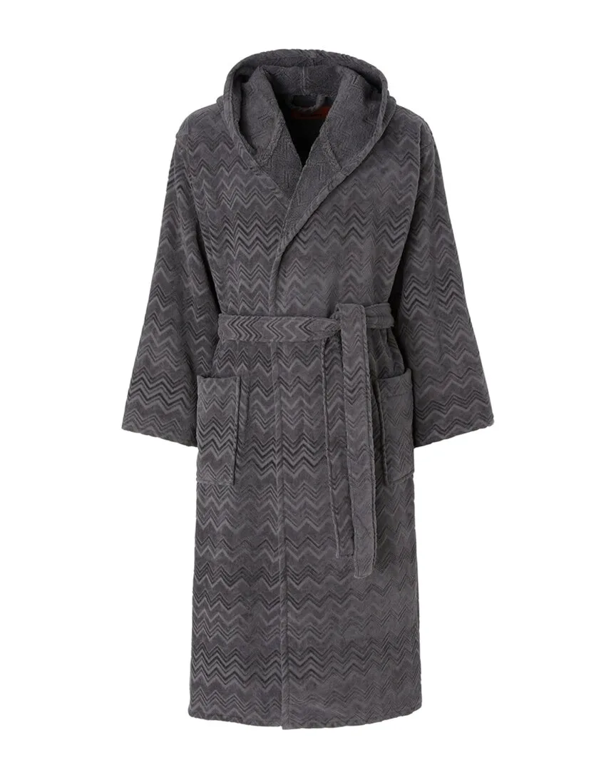 Chalk Hooded Bathrobe by Missoni