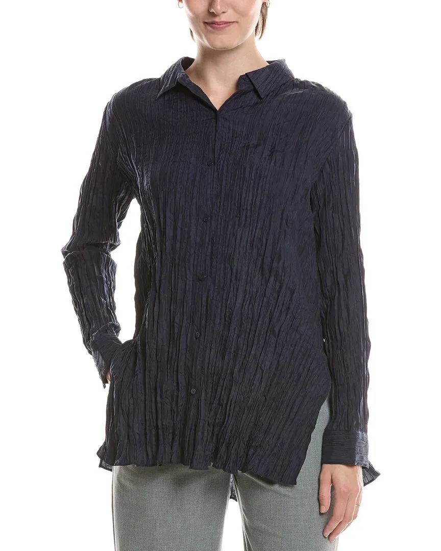 Classic Silk Pleat Shirt by Eileen Fisher
