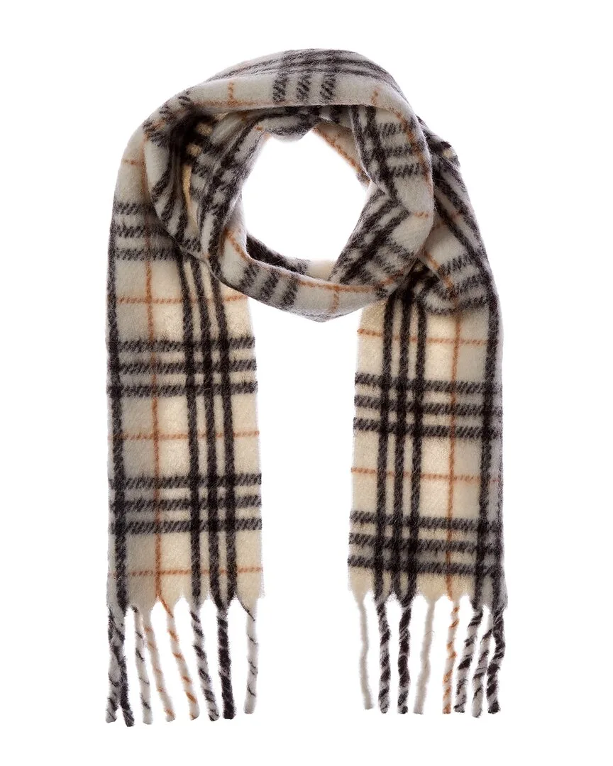 Narrow Check Wool-Blend Scarf by Burberry