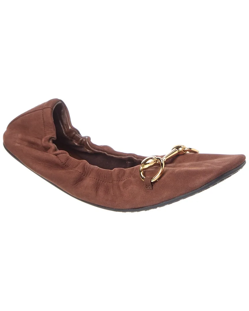 Prima Leather Ballet Flat by Gucci