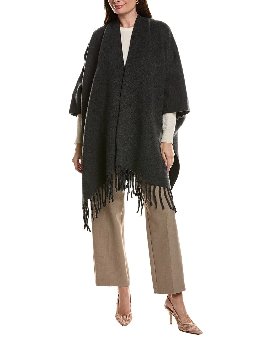 Wool & Cashmere-Blend Open Front Poncho by Brunello Cucinelli