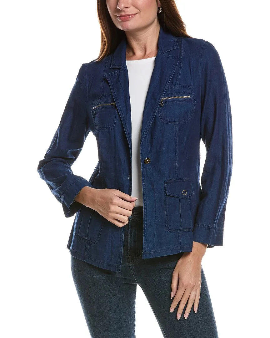 Thurman Linen-Blend Blazer by XCVI