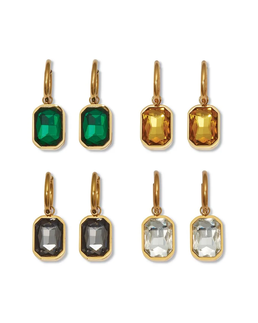 Plated Stainless Steel Crystal Earring by PalmBeach Jewelry
