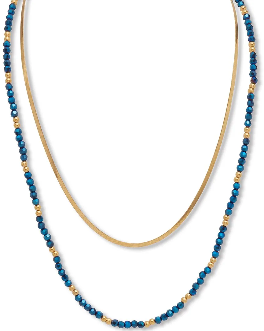 Plated Stainless Steel Crystal Necklace by PalmBeach Jewelry