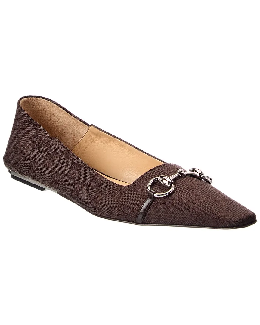 Gg Canvas Slingback Flat by Gucci