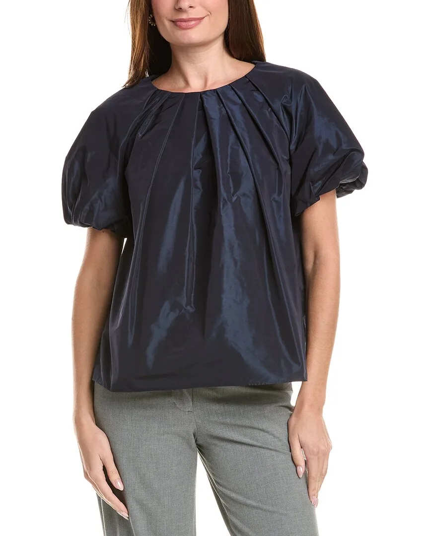Soft Pleated Puff Sleeve Blouse by Lafayette 148 New York