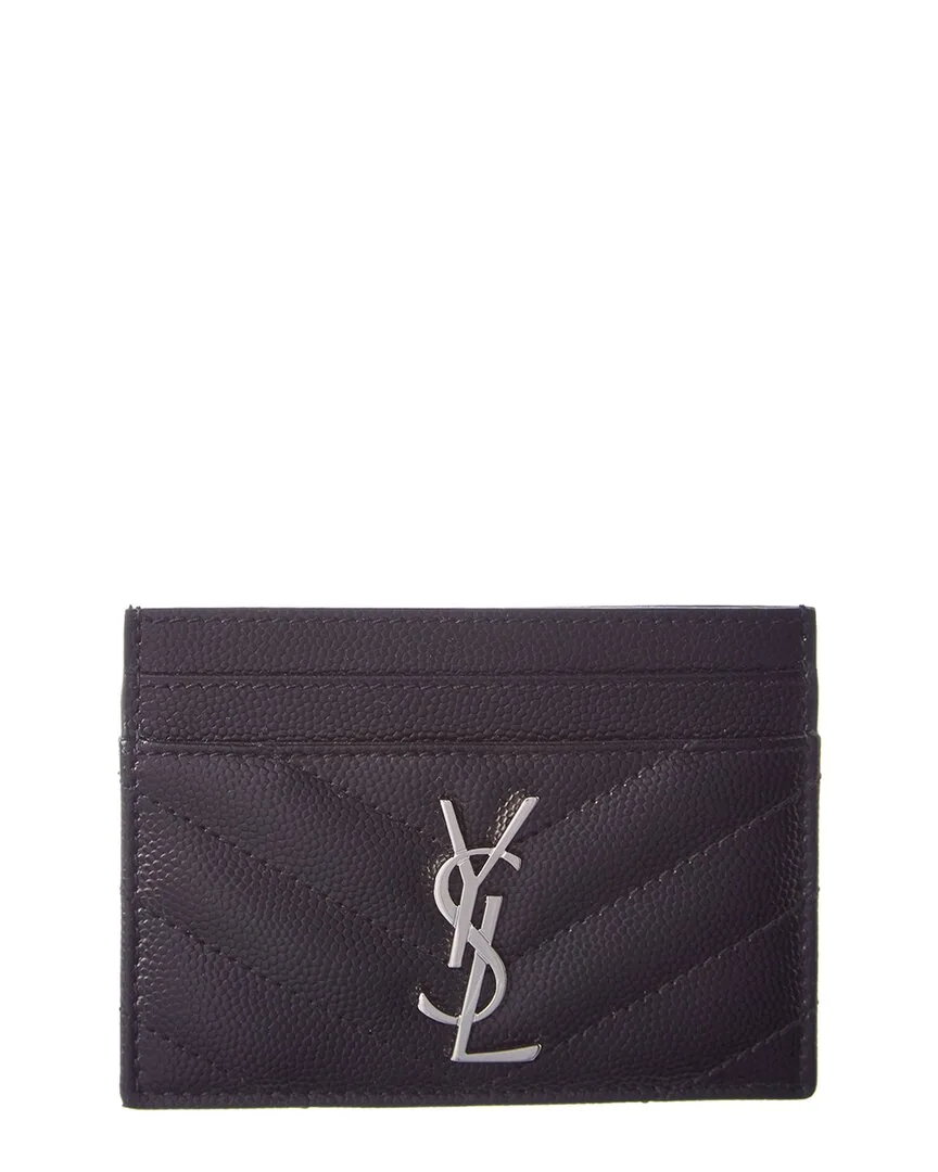 Monogram Matelasse Leather Card Case by Saint Laurent