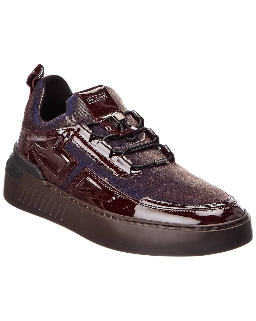 No_Code Velour & Patent Sneaker by Tod's