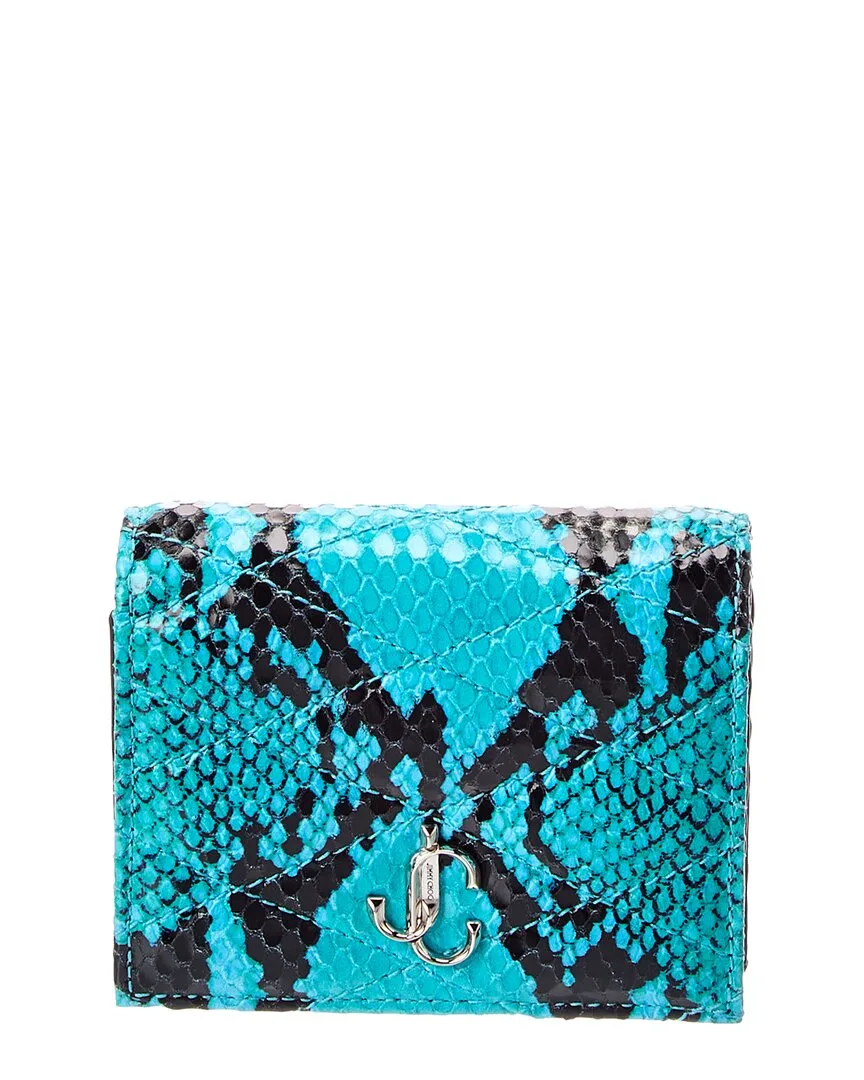 Farone Snake-Embossed Quilted Leather Card Case by Jimmy Choo