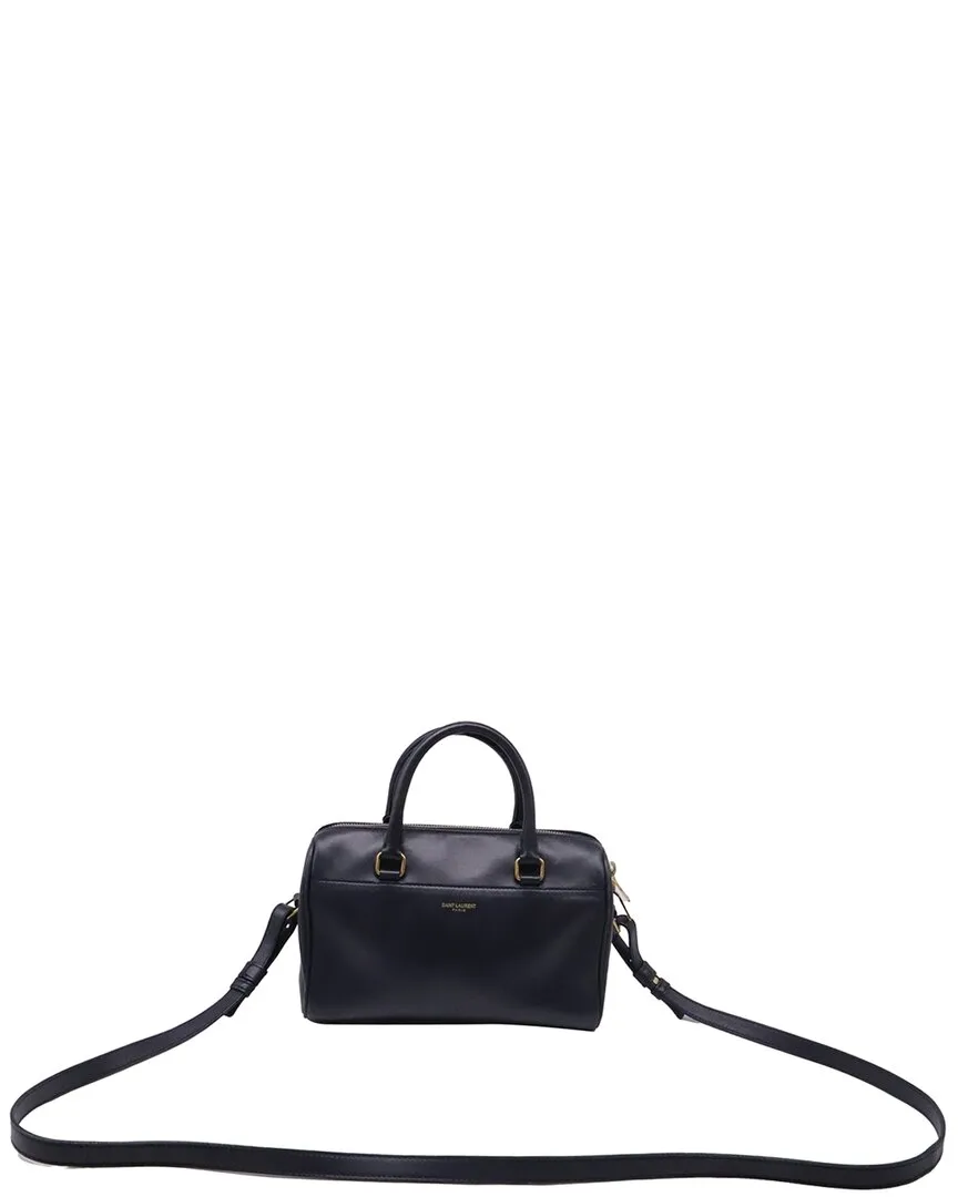 Navy Blue Calfskin Leather Baby Duffle Bag (authentic Pre-Loved) by Saint Laurent
