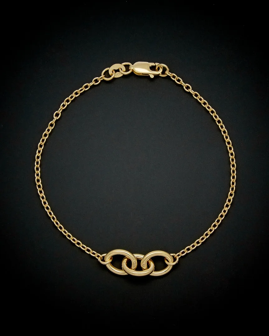14K Triple Oval Rolo Link Bracelet by Italian Gold