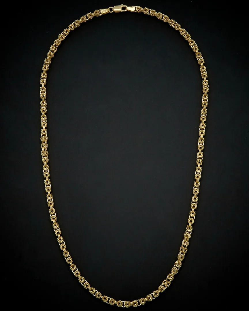 14K Square Byzantine Necklace by Italian Gold
