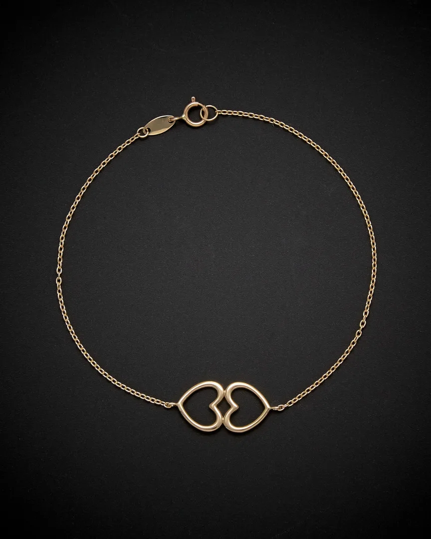14K Italian Gold Heart Bracelet