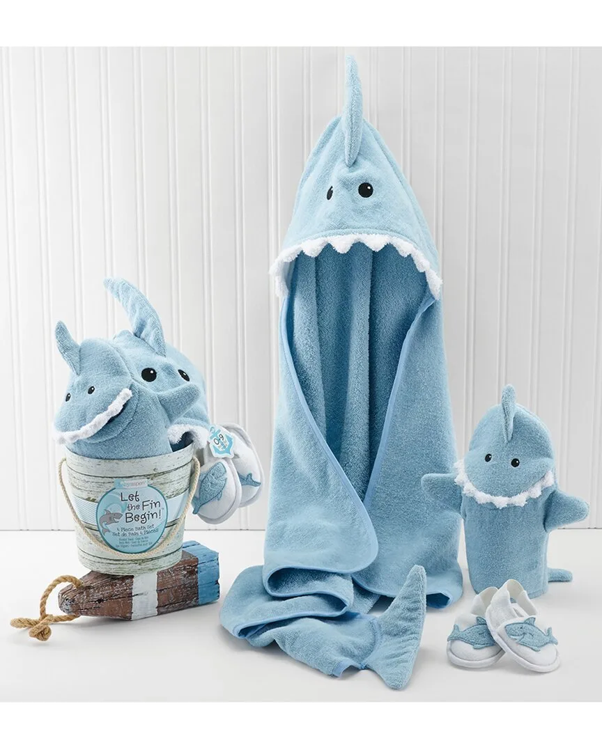 Let the Fin Begin Shark 4Pc Bath Gift Set by Baby Aspen