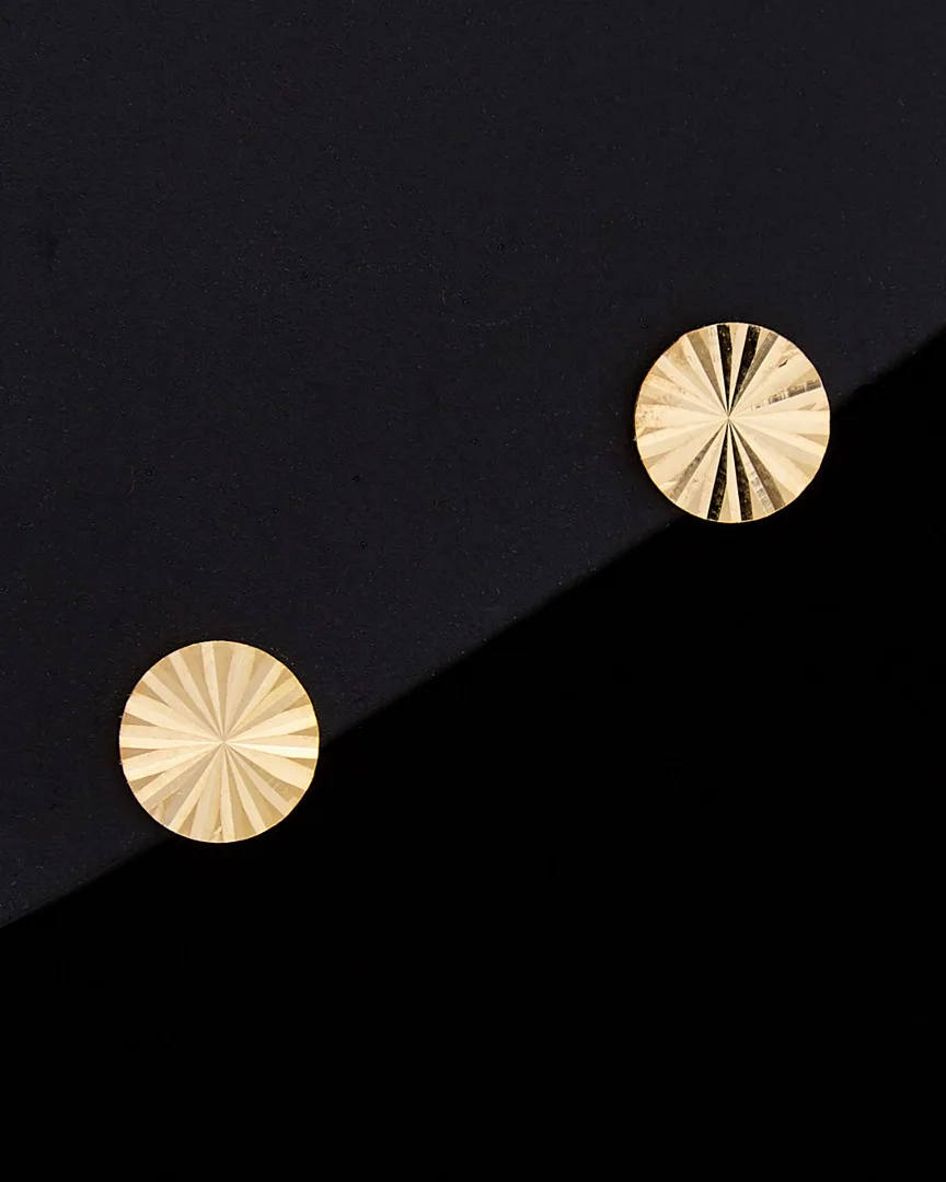 14K Diamond Disc Studs by Italian Gold