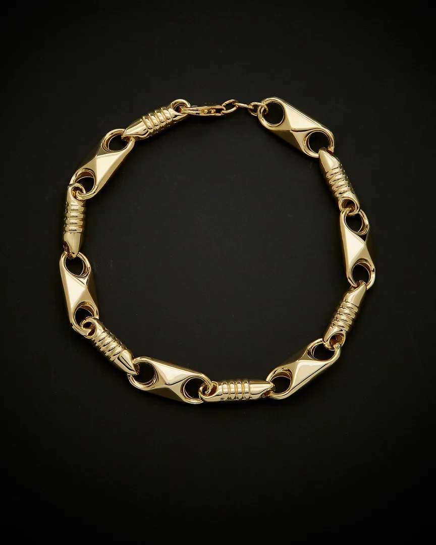 14K Fancy Alternate Link Bracelet by Italian Gold