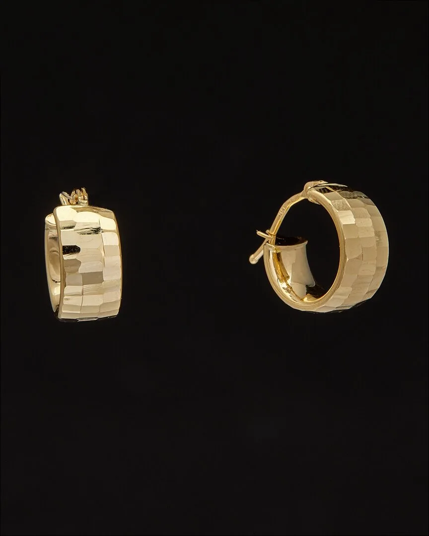 14K Faceted Hoops by Italian Gold
