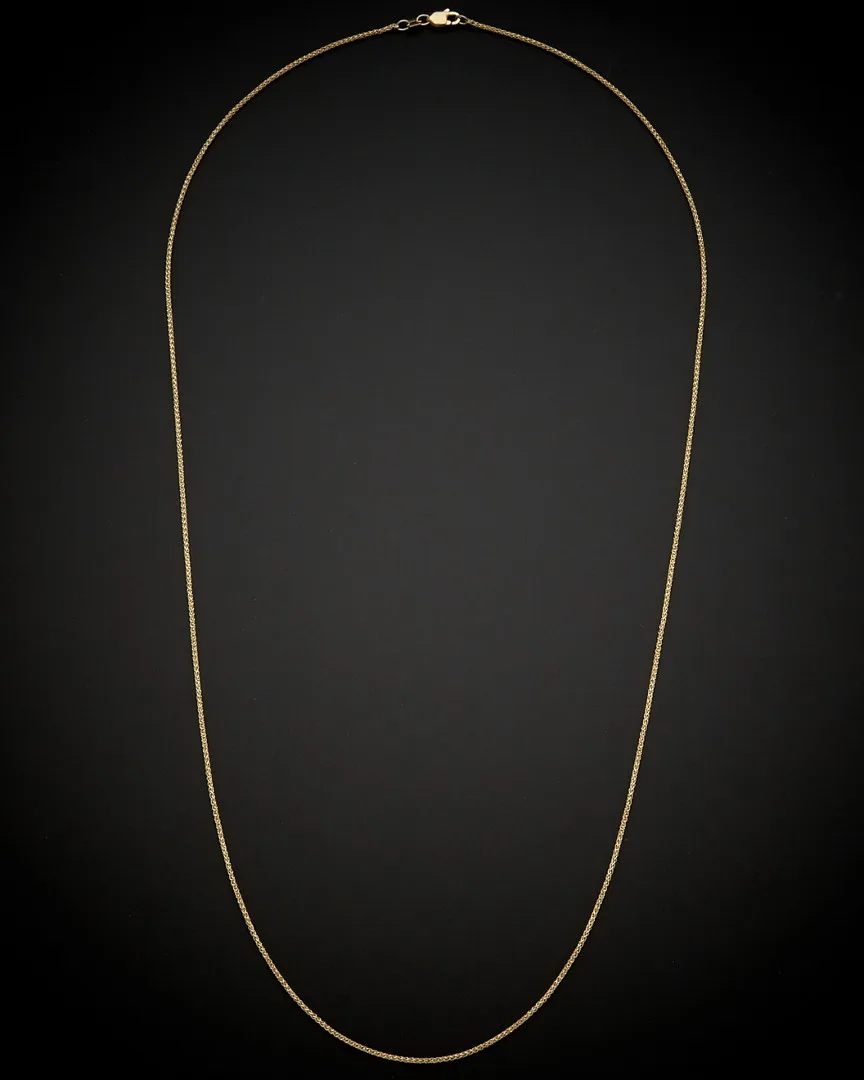 18K Round Wheat Chain Necklace by Italian Gold