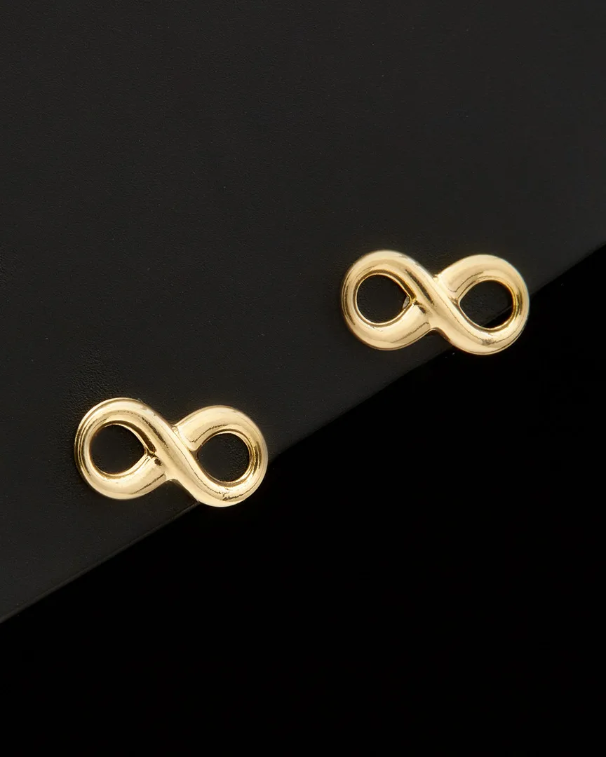 14K Gold Infinity Studs by Italian Gold