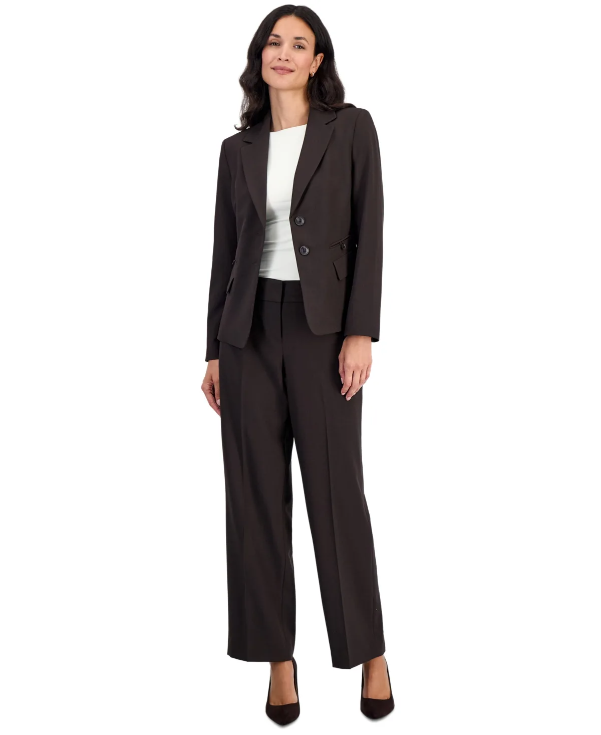 Wide Leg Notched-Collar Jacket and Pants, 2-Piece Suit Set by Le Suit