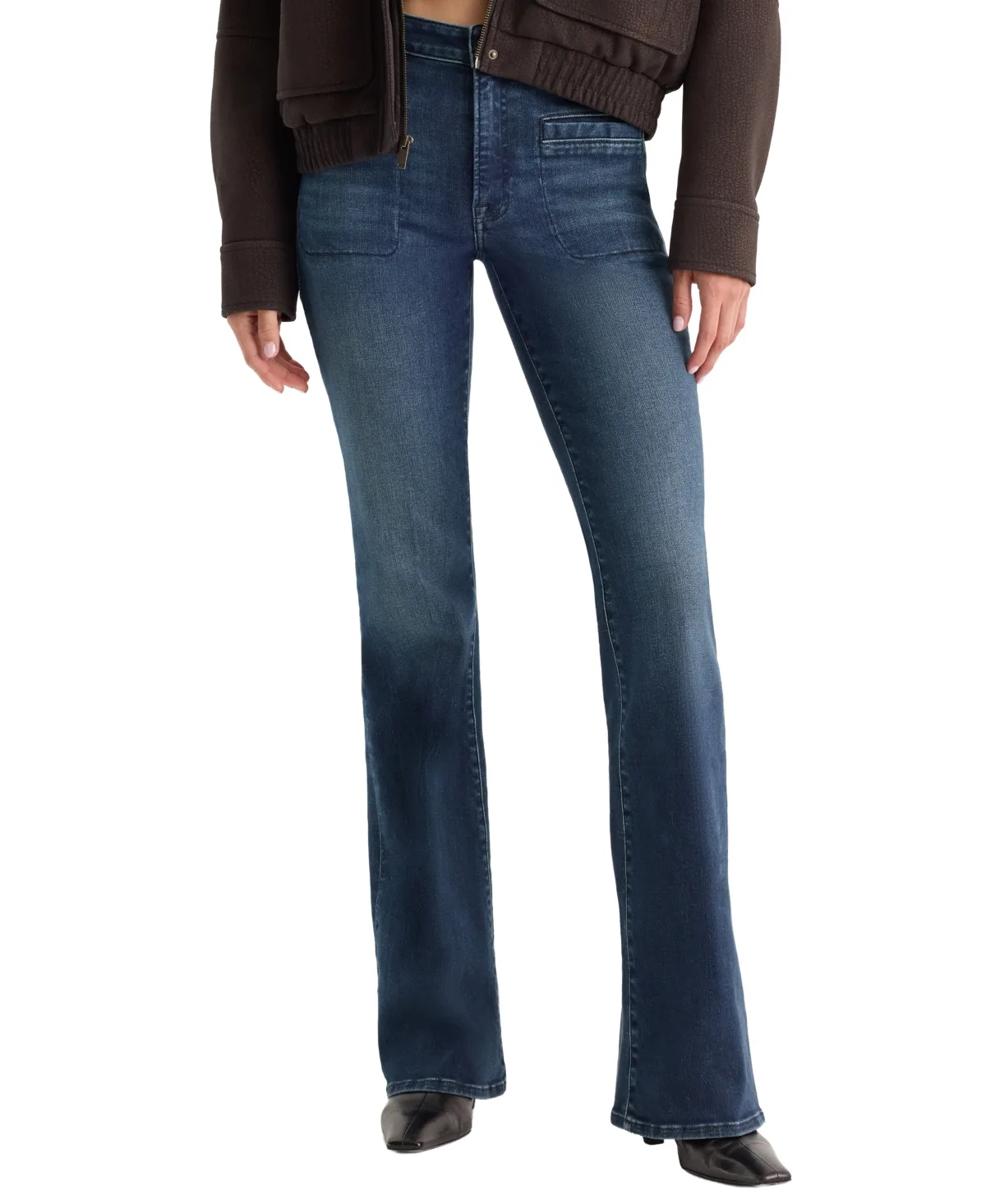 Good Legs Mid-Rise Flare Stretch-Denim Jeans