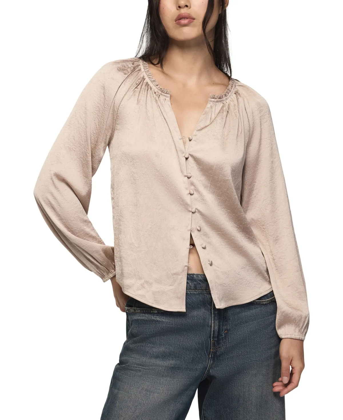 Long-Sleeve Raglan Peasant Top by Lucky Brand