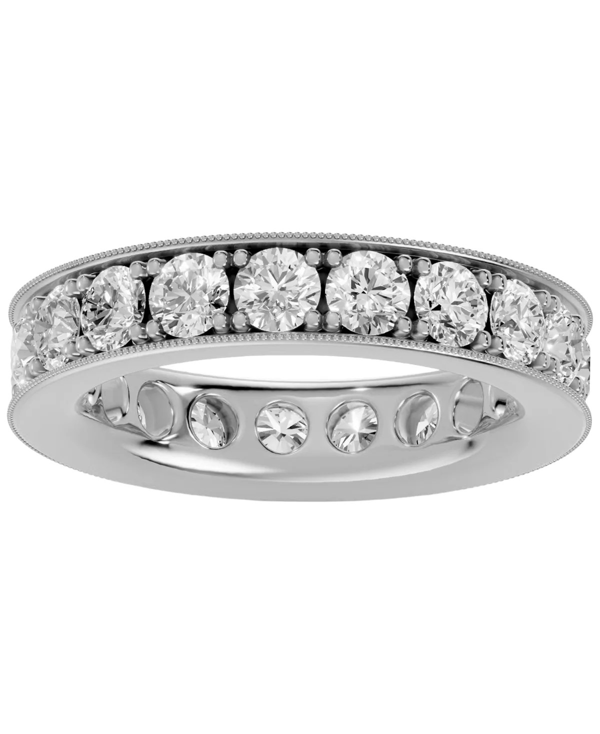 Diamond Round-Cut Full Eternity Band Milgrain Ring (3 ct. t.w.) in 14k White, Yellow, Rose Gold or Platinum