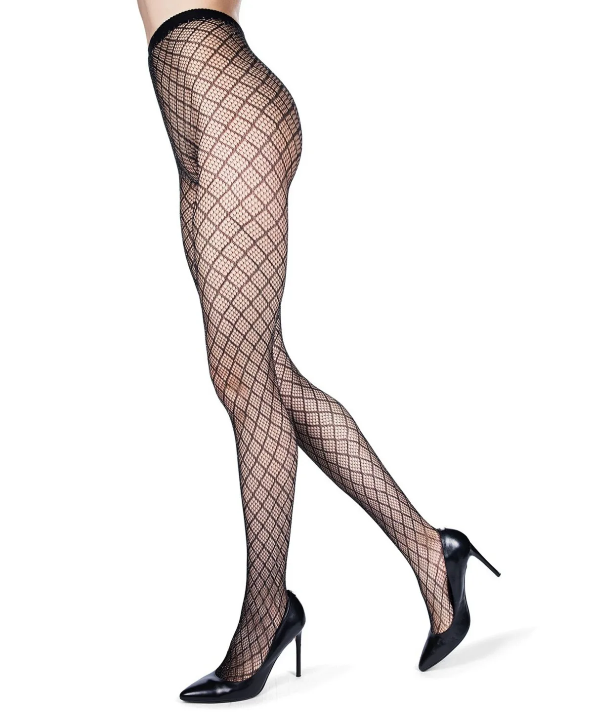 Infinite Diamond Lurex Shimmer Fishnet Tights by Memoi