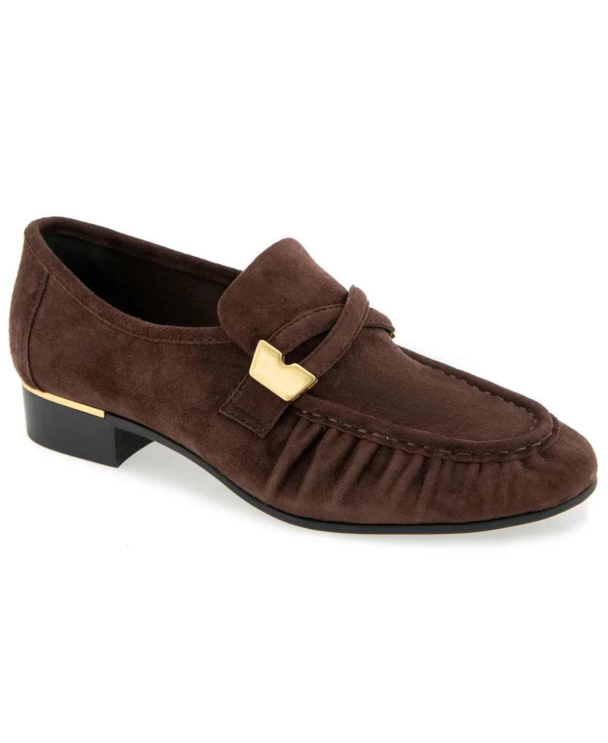 Remi Ruched Slip-On Loafers - Chocolate Suede by Kenneth Cole